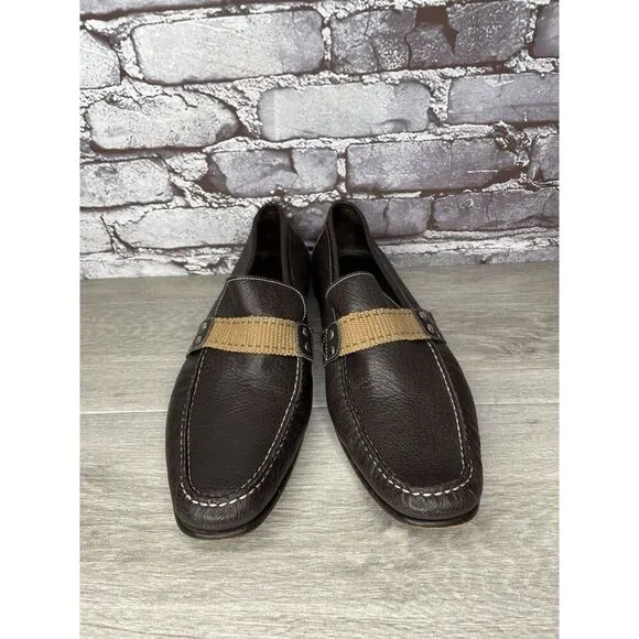 Donald J. Pliner Brown Leather Slip On Casual Driving Shoes Men’s Sz 11M US/44EU