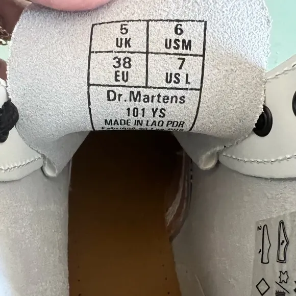 Dr Marten White Leather Lace Up Ankle Combat Boots New