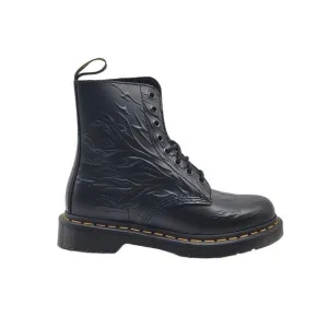 Dr. Martens 1460 Flames Embossed Black Leather Women Boots Size 6