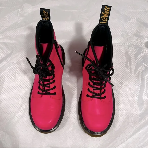Dr. Martens 1460 J Sz 4 US Clash Pink Smooth Leather Boots