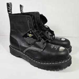 Dr. Martens 1460 Pascal Bex Exposed Steel Toe Lace up Black Leather Boots Men 14