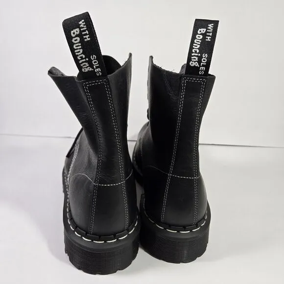 Dr. Martens 1460 Pascal Bex Exposed Steel Toe Lace up Black Leather Boots Men 14