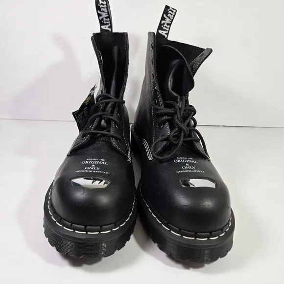 Dr. Martens 1460 Pascal Bex Exposed Steel Toe Lace up Black Leather Boots Men 14