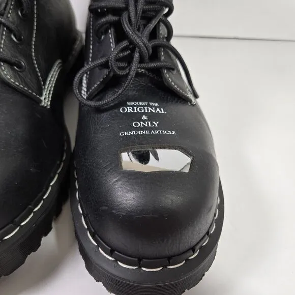 Dr. Martens 1460 Pascal Bex Exposed Steel Toe Lace up Black Leather Boots Men 14