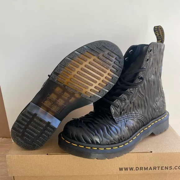 Dr. Martens 1460 Zebra Print Embossed Women Boots- W 6