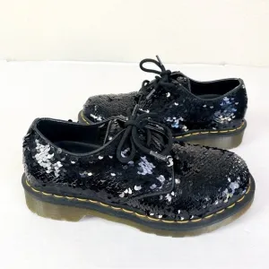 Dr. Martens 1461 Black Sequin Oxford Shoes Size 5