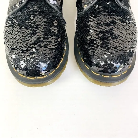 Dr. Martens 1461 Black Sequin Oxford Shoes Size 5