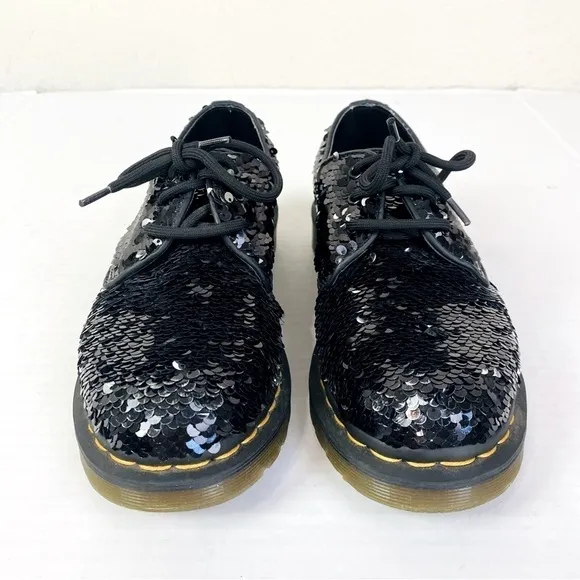 Dr. Martens 1461 Black Sequin Oxford Shoes Size 5