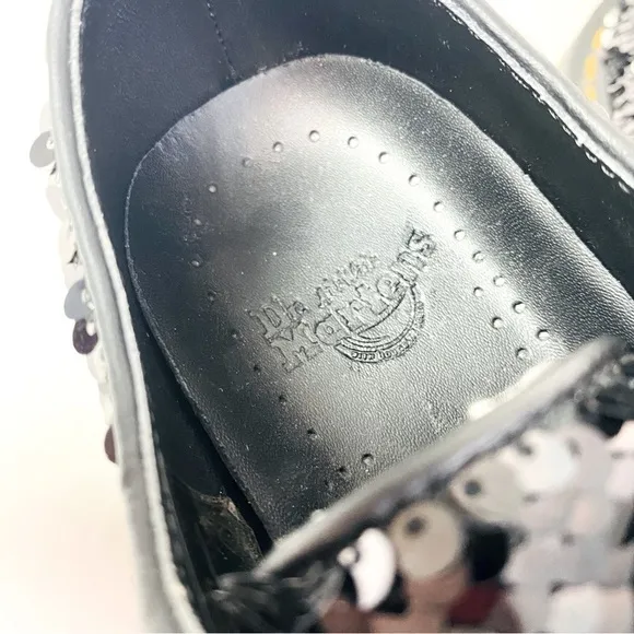 Dr. Martens 1461 Black Sequin Oxford Shoes Size 5