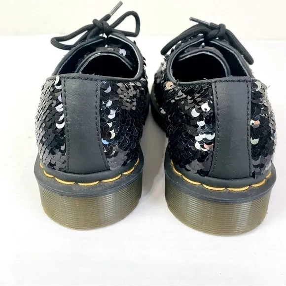 Dr. Martens 1461 Black Sequin Oxford Shoes Size 5