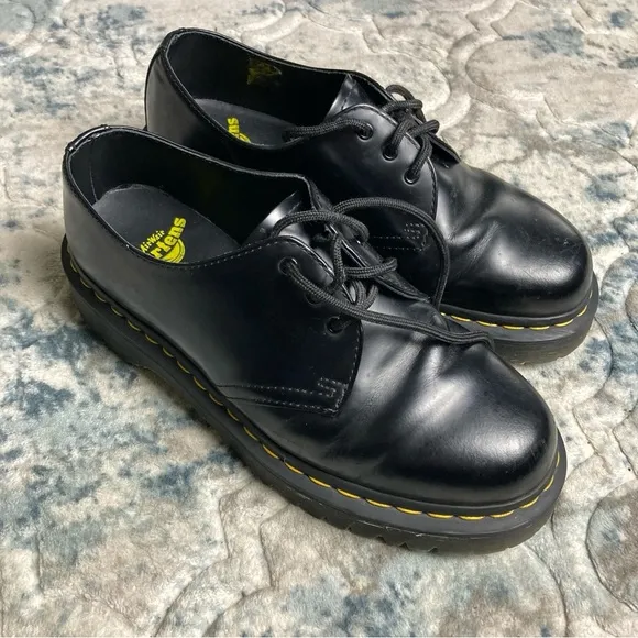 Dr. Martens 3 Eye Oxford Women’s Black Leather Shoes Sz 9 Men’s 8