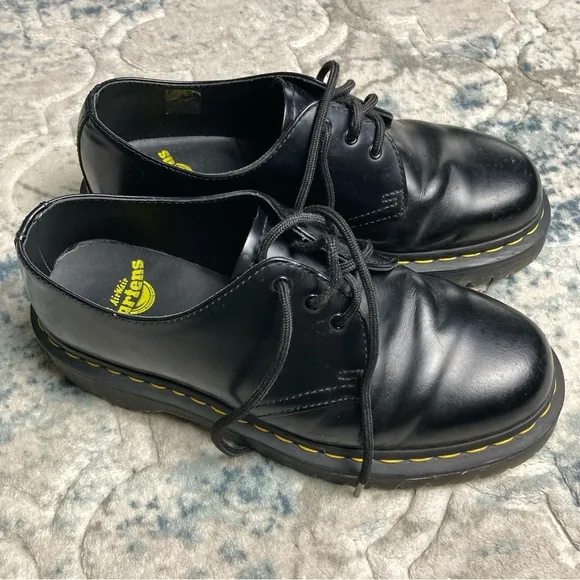 Dr. Martens 3 Eye Oxford Women’s Black Leather Shoes Sz 9 Men’s 8