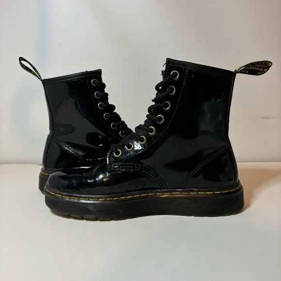 Dr. Martens AIRWAIR ZAVALA AW004 Leather Black Combat Boots SZ Men’s 4 Women’s 5