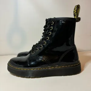 Dr. Martens AIRWAIR ZAVALA AW004 Leather Black Combat Boots SZ Men’s 4 Women’s 5