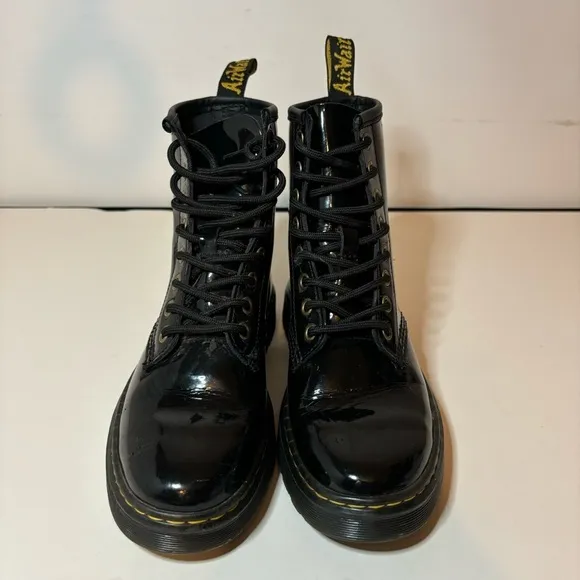 Dr. Martens AIRWAIR ZAVALA AW004 Leather Black Combat Boots SZ Men’s 4 Women’s 5