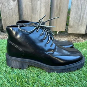 Dr. Martens Black Mono Leather Chukka Boots Made in England UK Size 9 MIE