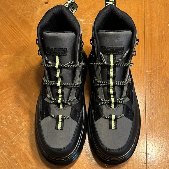 Dr Martens Boury Utility Combat Boots Black / Gray 8 Men’s / 9 Women’s NEW