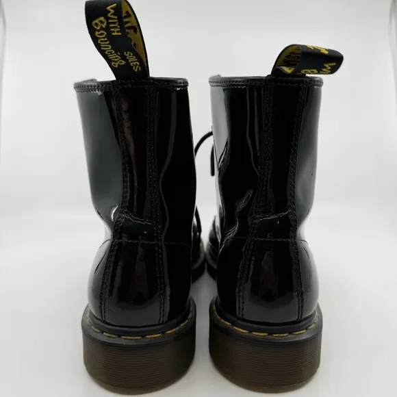 Dr. Martens Combat Boots Women 10 Black Patent Leather Docs Punk Grunge Urban
