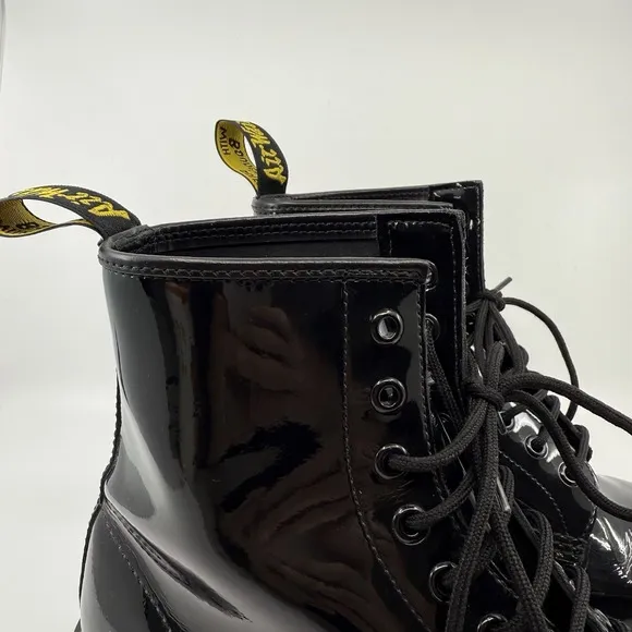 Dr. Martens Combat Boots Women 10 Black Patent Leather Docs Punk Grunge Urban