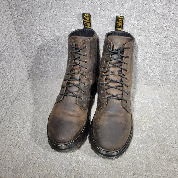 Dr. Martens Combs Mens Size 12 M Brown Crazy Horse Leather Combat Boot Shoes