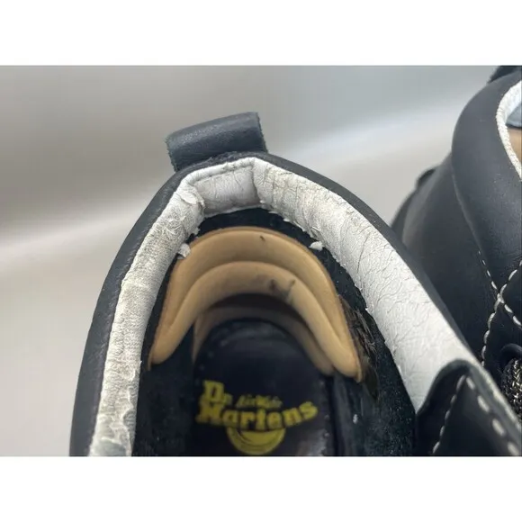 Dr Martens Damian 6 Eye Derby Boots Womens Size 6 Black Leather Ankle Lace Up