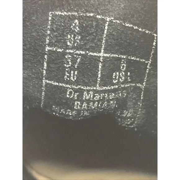 Dr Martens Damian 6 Eye Derby Boots Womens Size 6 Black Leather Ankle Lace Up