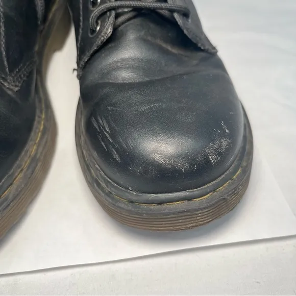 Dr Martens Delaney Boots Combat Lace Up Shoes Leather Black Unisex Women 5