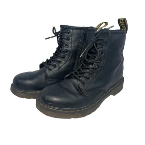 Dr Martens Delaney Boots Combat Lace Up Shoes Leather Black Unisex Women 5
