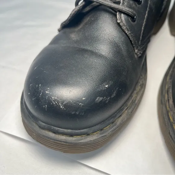 Dr Martens Delaney Boots Combat Lace Up Shoes Leather Black Unisex Women 5
