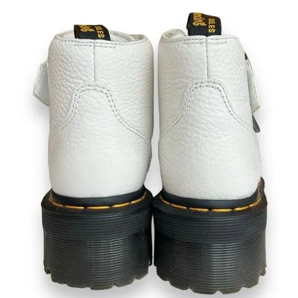 Dr. Martens Devon Heart Women’s White Platform Boots size 6