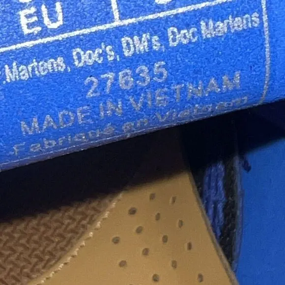 Dr. Martens Doc Air Wair 1460 Boots Womens 6 / 37 Blue Patent Lampert New