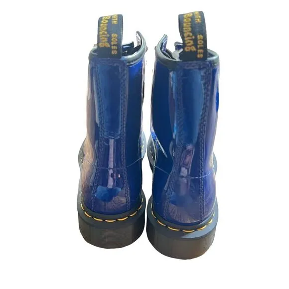 Dr. Martens Doc Air Wair 1460 Boots Womens 6 / 37 Blue Patent Lampert New