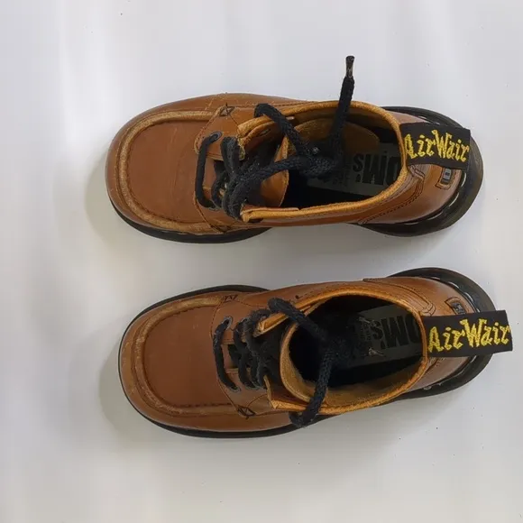 Dr Martens Docs 8556 Made in England Size 5 Platform Cognac Camel Leather Boots