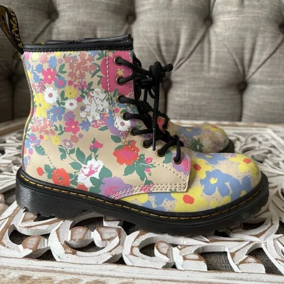 Dr. Martens Floral Combat Boots women’s 5