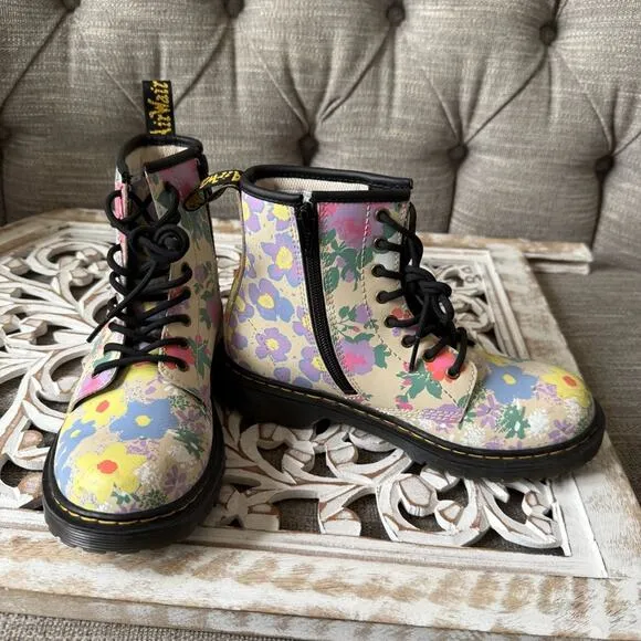Dr. Martens Floral Combat Boots women’s 5