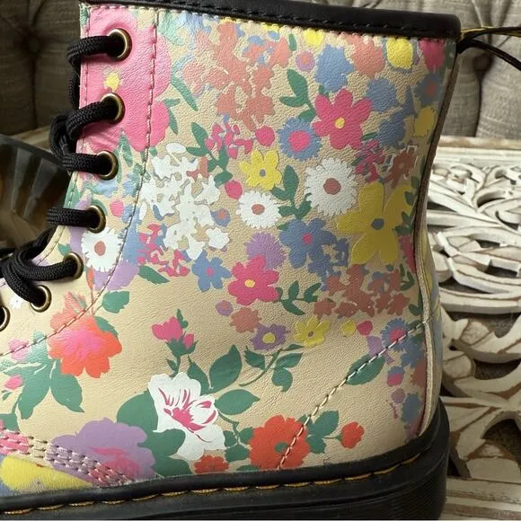Dr. Martens Floral Combat Boots women’s 5