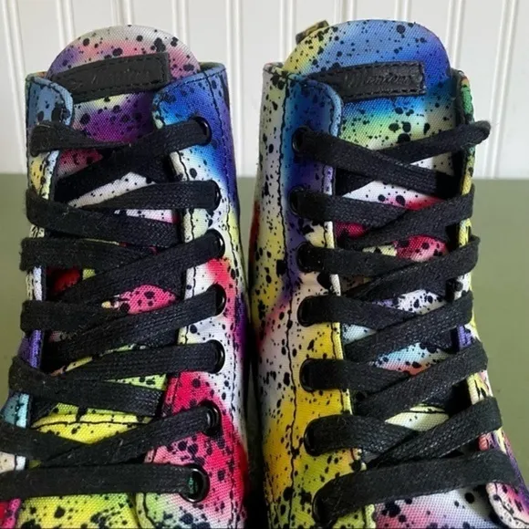 Dr. Martens HACKNEY Splatter Print Rainbow Canvas Boots