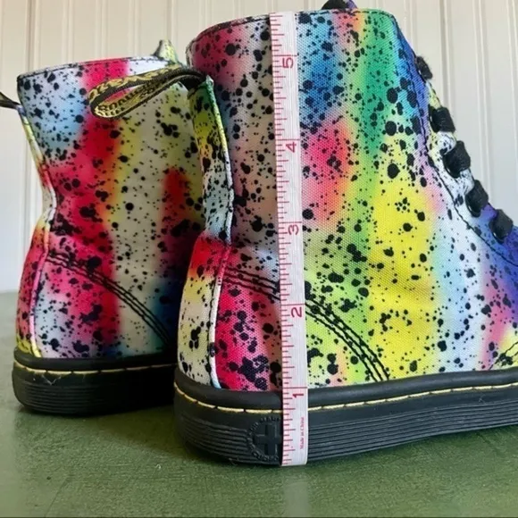 Dr. Martens HACKNEY Splatter Print Rainbow Canvas Boots