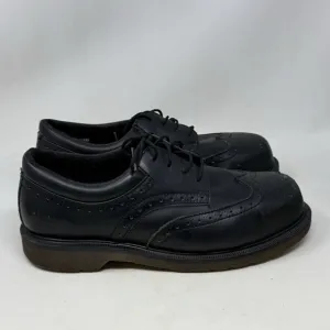 Dr. Martens Industrial Steel Toe Shoe Mens 11 Black Leather Wingtip England Made