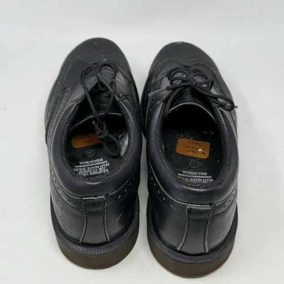 Dr. Martens Industrial Steel Toe Shoe Mens 11 Black Leather Wingtip England Made