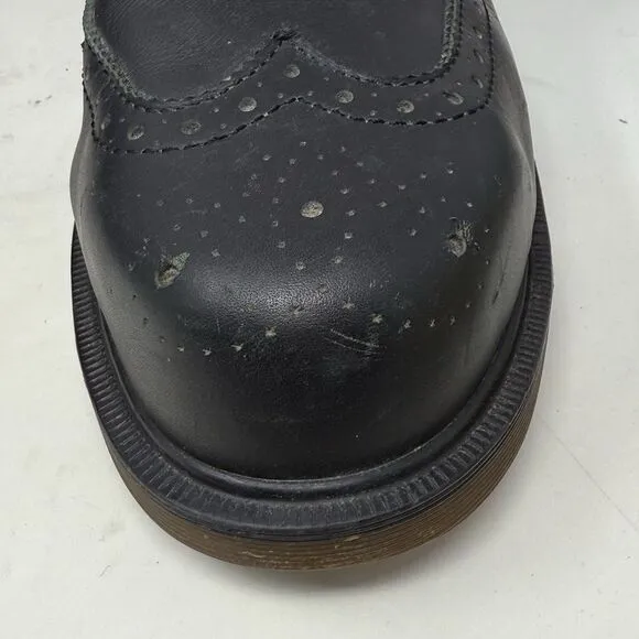 Dr. Martens Industrial Steel Toe Shoe Mens 11 Black Leather Wingtip England Made