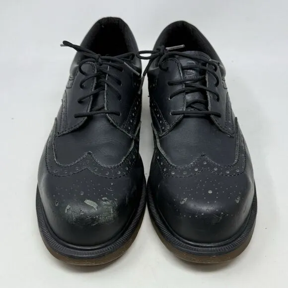 Dr. Martens Industrial Steel Toe Shoe Mens 11 Black Leather Wingtip England Made