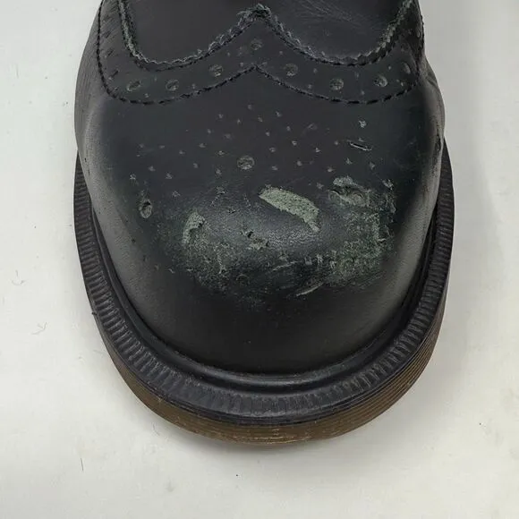 Dr. Martens Industrial Steel Toe Shoe Mens 11 Black Leather Wingtip England Made