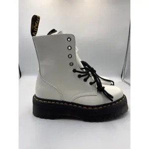 Dr MARTENS Jadon AW004 Platform White Leather Boots  US Women Size 7 NEW