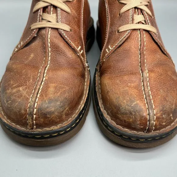 Dr. Martens Men's 11 Brown Leather Casual Oxfords Shoes Round Toe Lace Up