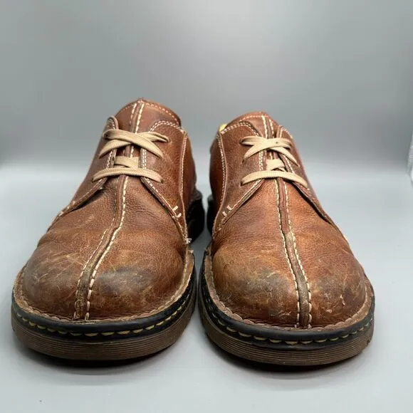 Dr. Martens Men's 11 Brown Leather Casual Oxfords Shoes Round Toe Lace Up