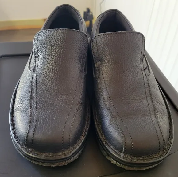 Dr. Martens Norfolk Black Leather Slip On Slip Resistant Shoes Men Sz 7 Ladies 8