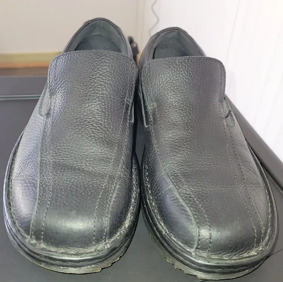 Dr. Martens Norfolk Black Leather Slip On Slip Resistant Shoes Men Sz 7 Ladies 8