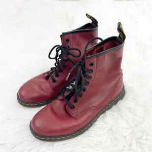Dr. Martens Pascal Red Leather Lace Up High Top Boots