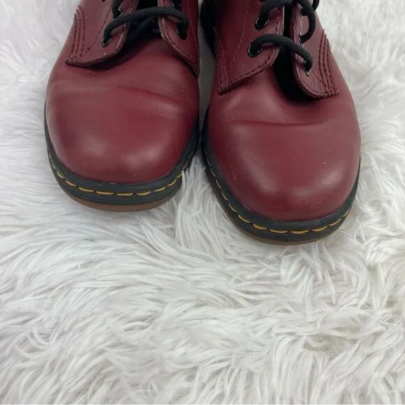 Dr. Martens Pascal Red Leather Lace Up High Top Boots